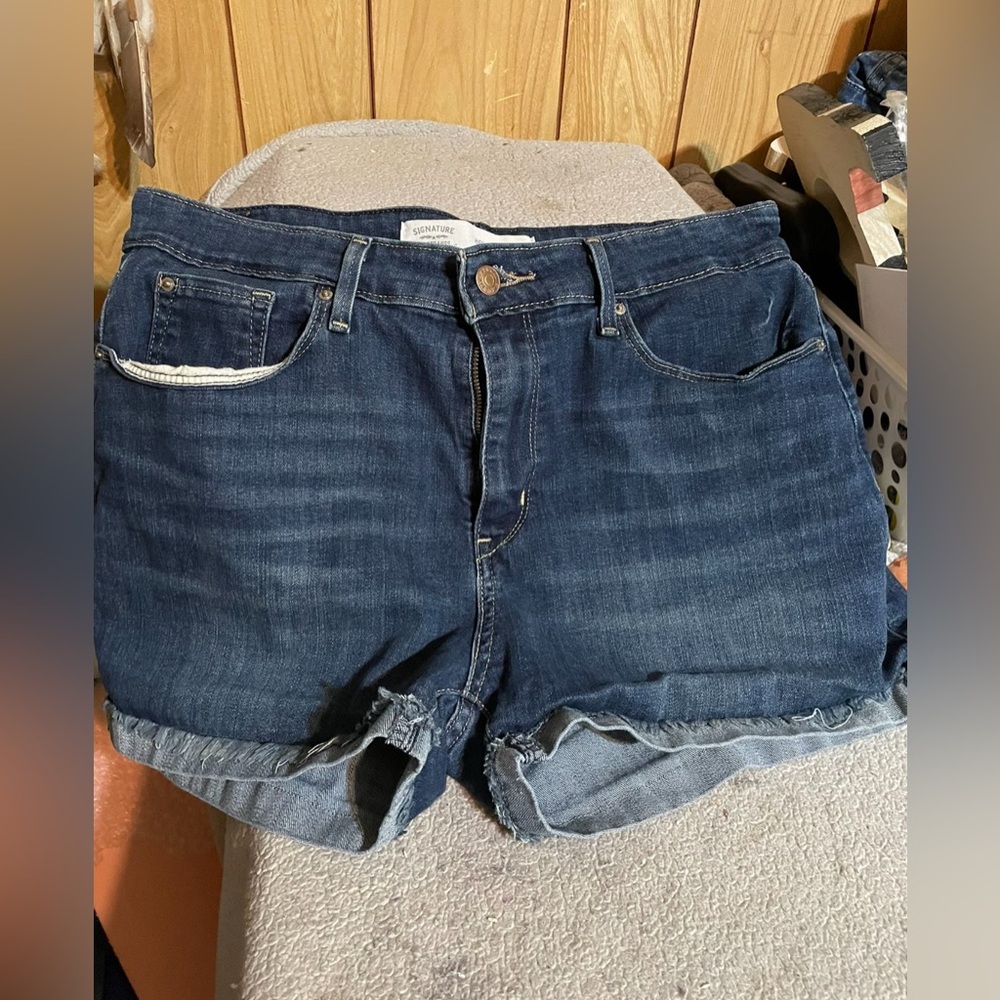 Signature by Levi Strauss Dark Blue Jean Shorts